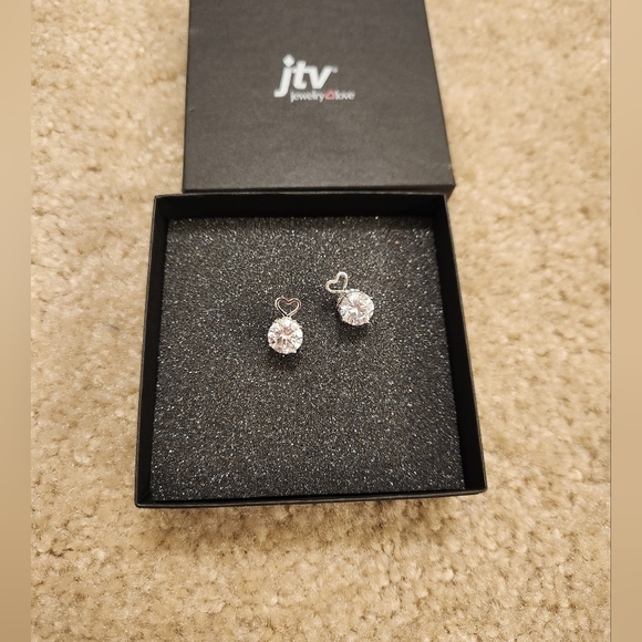 Jewelry - Sterling‎ Silver Stud Earrings New Open Box Hearts Jtv